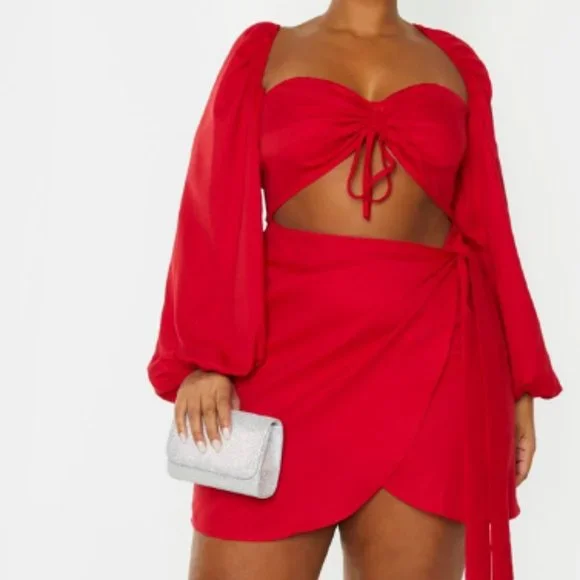 PrettyLittleThing | Dresses | Sexy Red Plus Size Dress | Poshmark